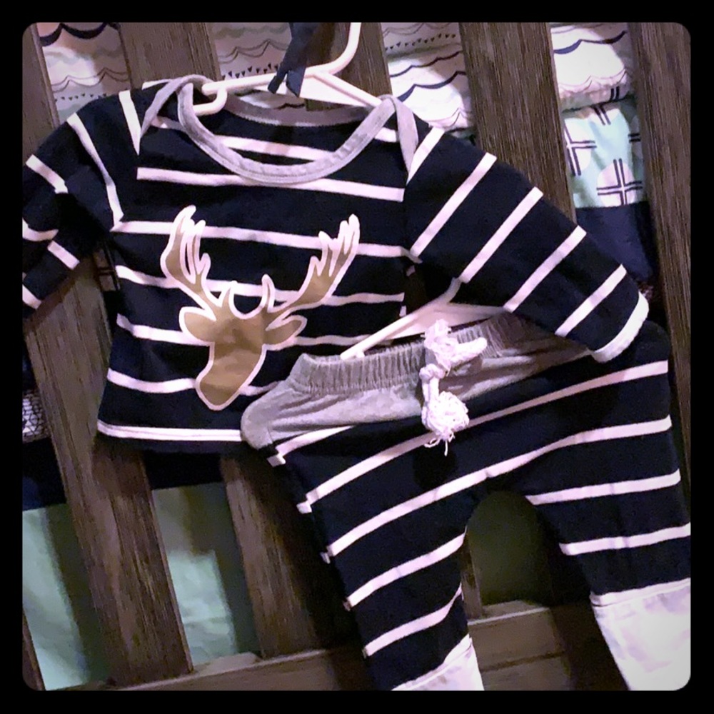 Baby boy long sleeve shirt and pants top w/HAT